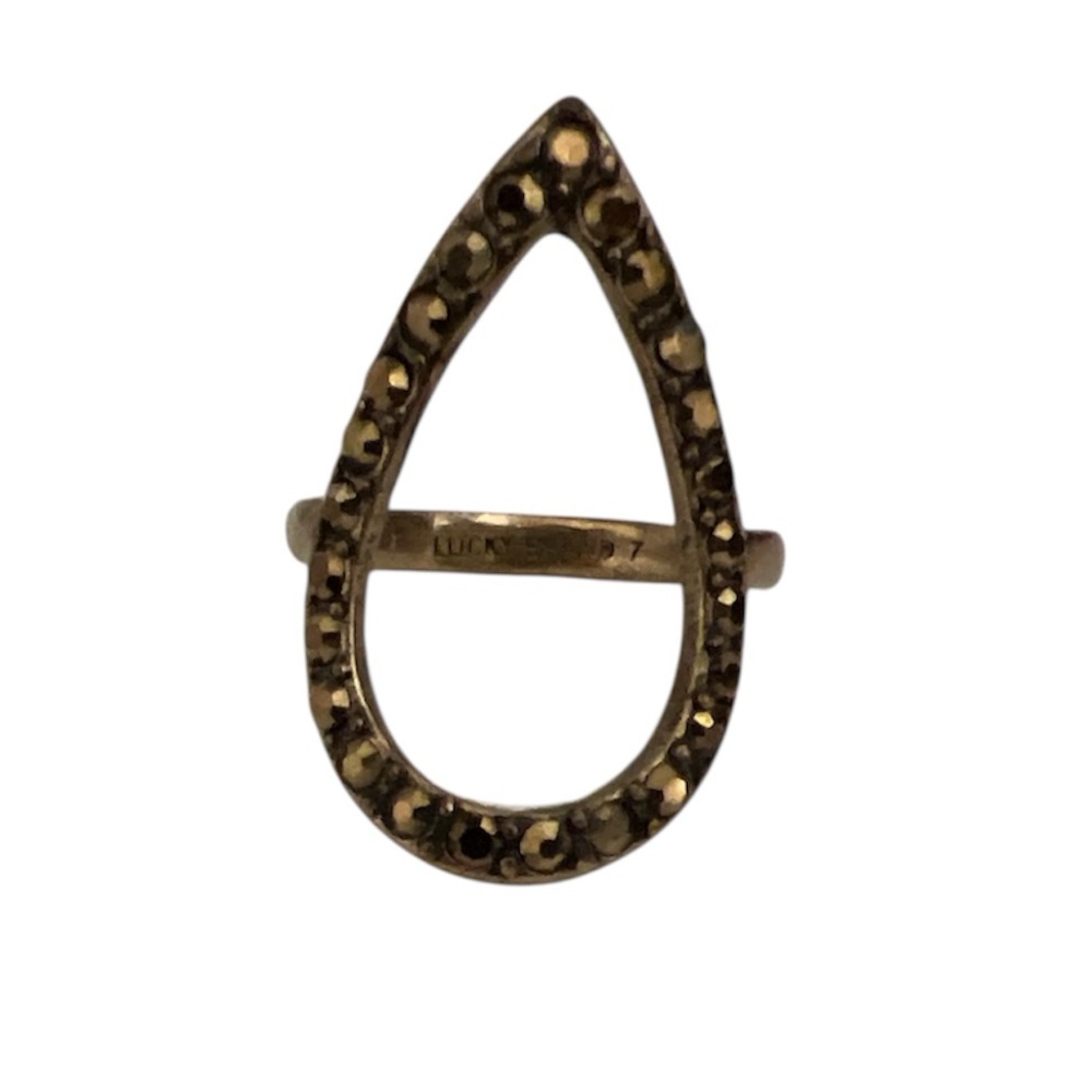 Lucky Brand Brass Open Circle and Teardrop Rings size 6 and 7 - Picture 4 of 4